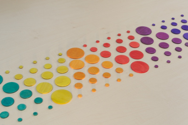 180 Kreise - 12 Farbkreisfarben (Primär-, Sekundär- und Tertiärfarben)