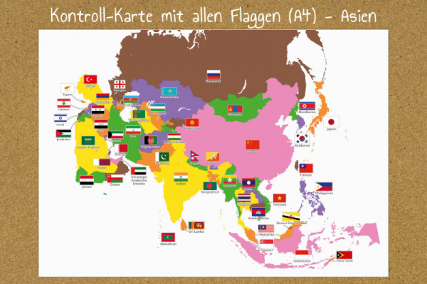 Montessori-Puzzlekarten-Alternative und Ergänzung - Länder und Flaggen der Erde (Download)