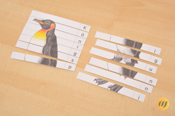 Pinguine und Tiere der Antarktis Streifen-Puzzle (Download)
