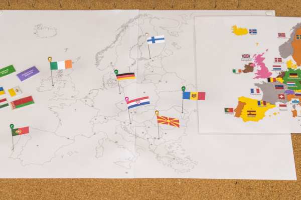 Montessori-Puzzlekarten-Alternative und Ergänzung - Länder und Flaggen Europas (Download)