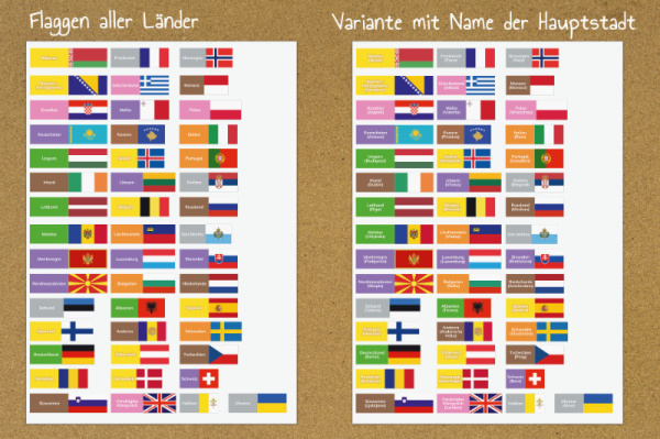 Montessori-Puzzlekarten-Alternative und Ergänzung - Länder und Flaggen Europas (Download)