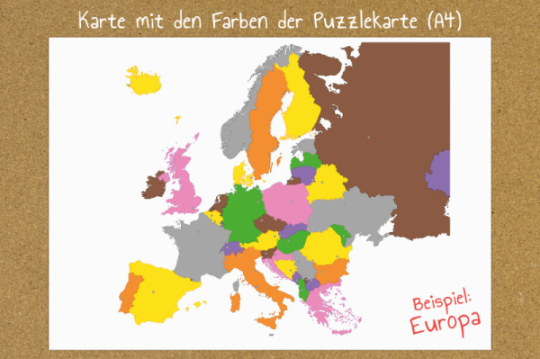 Montessori-Puzzlekarten-Alternative und Ergänzung - Länder und Flaggen Europas (Download)