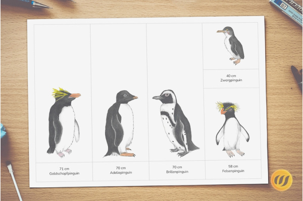 Pinguine - Größen erfahren und ordnen (Download) pinguineparade