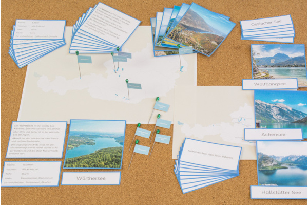 Montessori-Puzzlekarten-Alternative und Ergänzung - Seen und Flüsse Österreichs (Download) pinmap_austria_fluesse_seen2