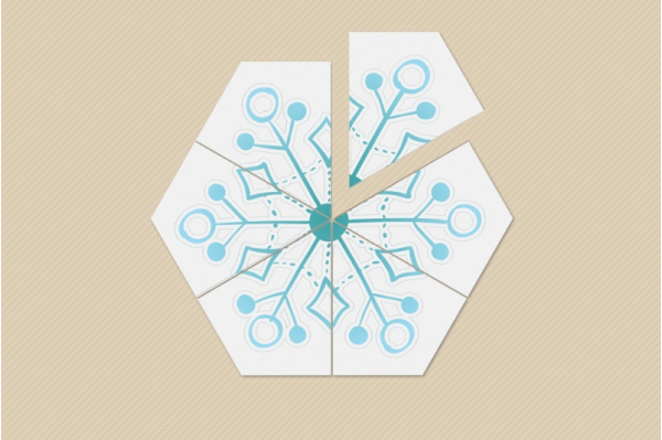 Schneeflocken Hexagaon-Puzzle (Download) puzzle_flocken