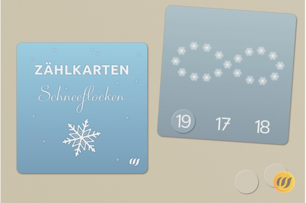 20 Zählkarten Schneeflocken 20 Zählkarten Schneeflocken