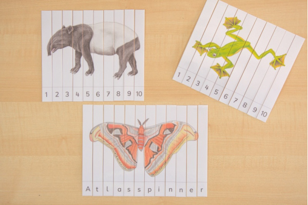 Tiere Asiens Streifen-Puzzle (Download) streifenpuzzle_asien1