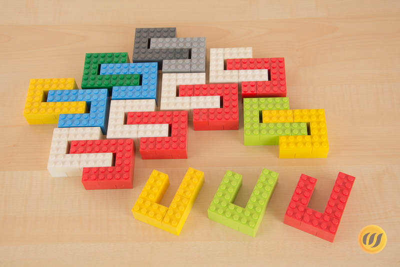 Schiefe U-Elemente aus Lego
