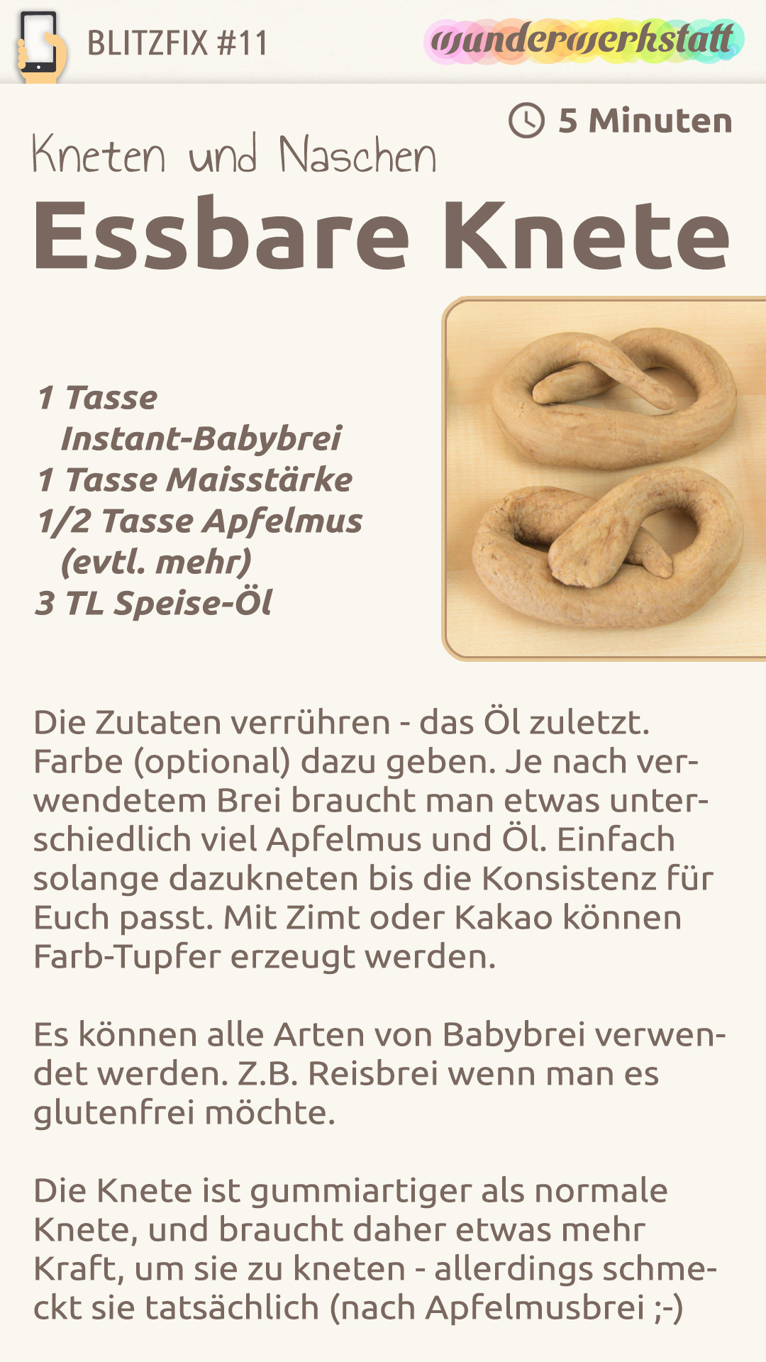 Rezept für essbare Knete