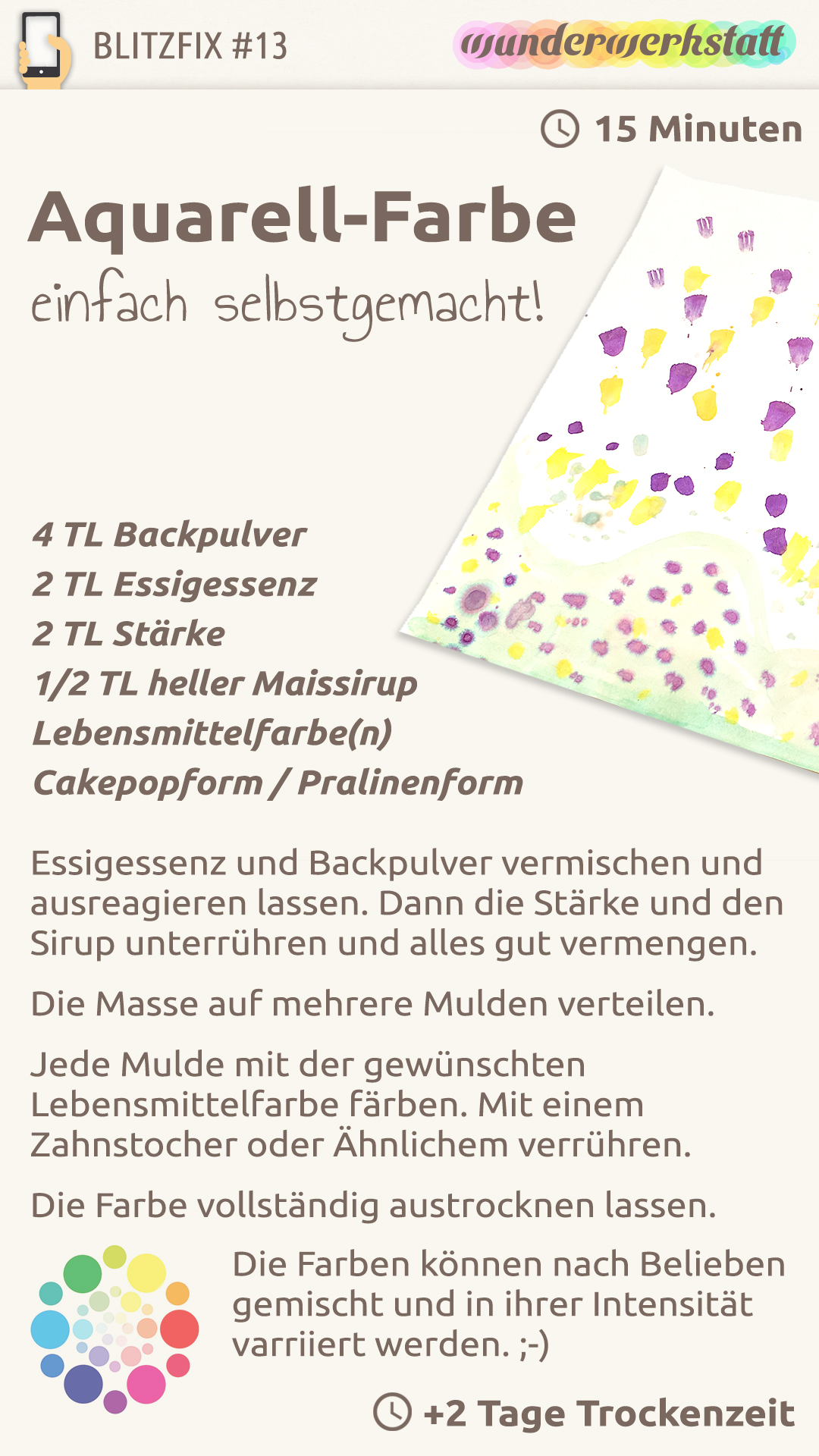 Rezept für Aquarellfarbe