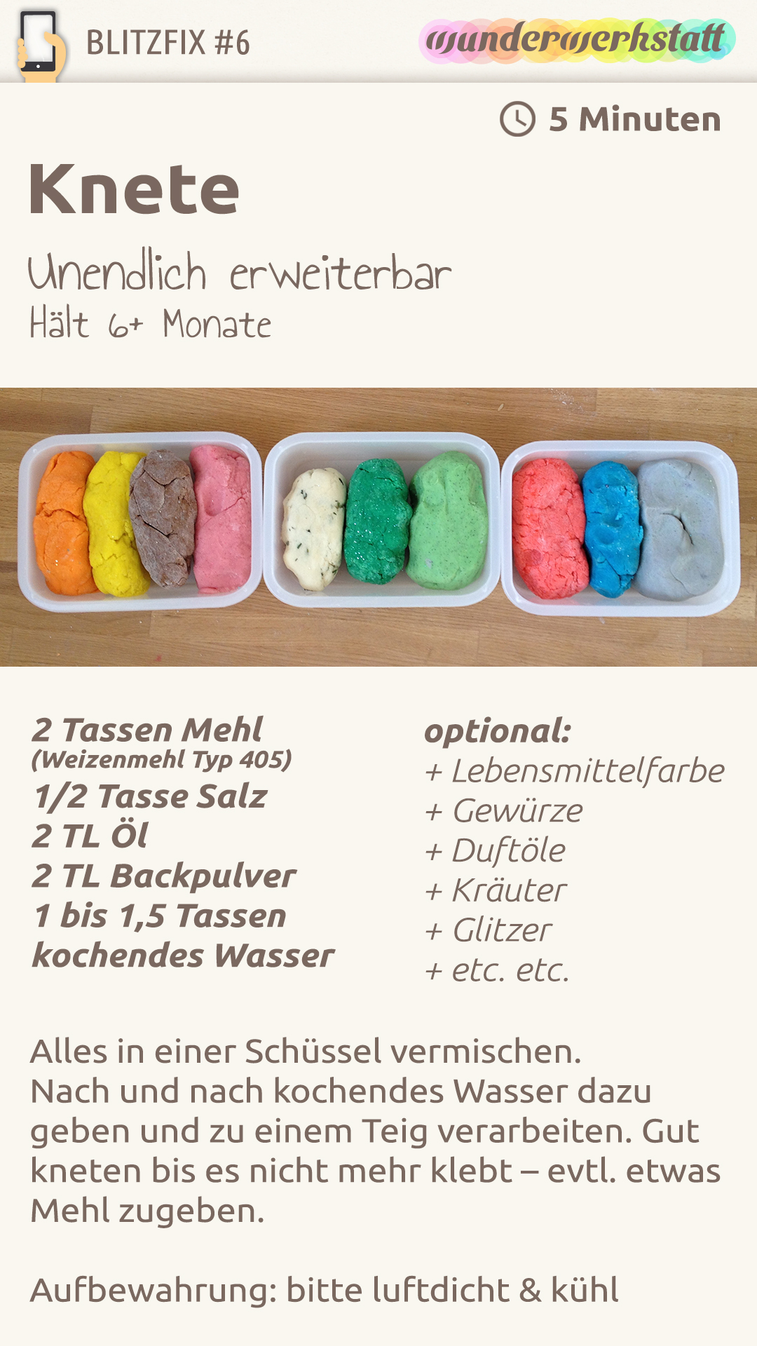 Rezept für selbst gemachte Knete